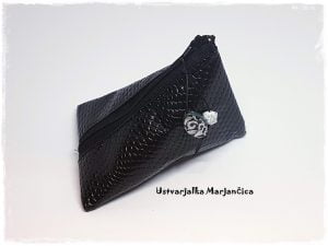 Drobižnica "TrIkOtKa" - črna z vzorcem živalske kože