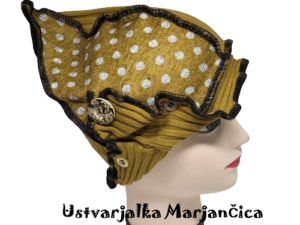 Unikatna kapa v barvi gorčice