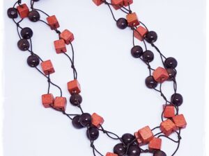 Dolga verižica rjavo-oranžna