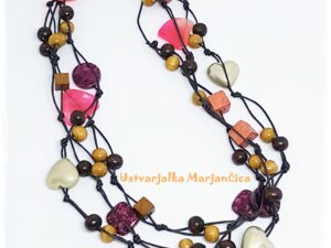 Dolga verižica rjavo-oranžno-zlata