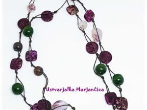 Dolga verižica vijola-zelena