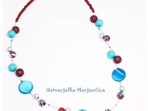 Verižica rdeče-turkizna