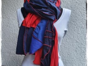 Unikaten modro-rdeč šal