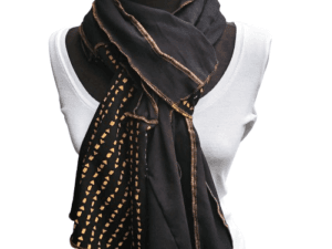 Šal črn z rumenimi geometrijskimi liki